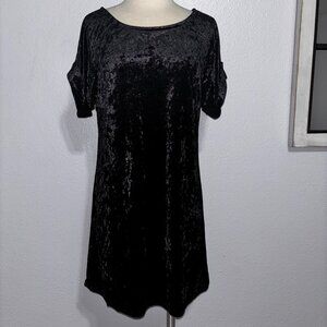 The Vanity Room Black Crushed Velvet Mini‎ Dress S Whimsigoth Romantic Goth Soft
